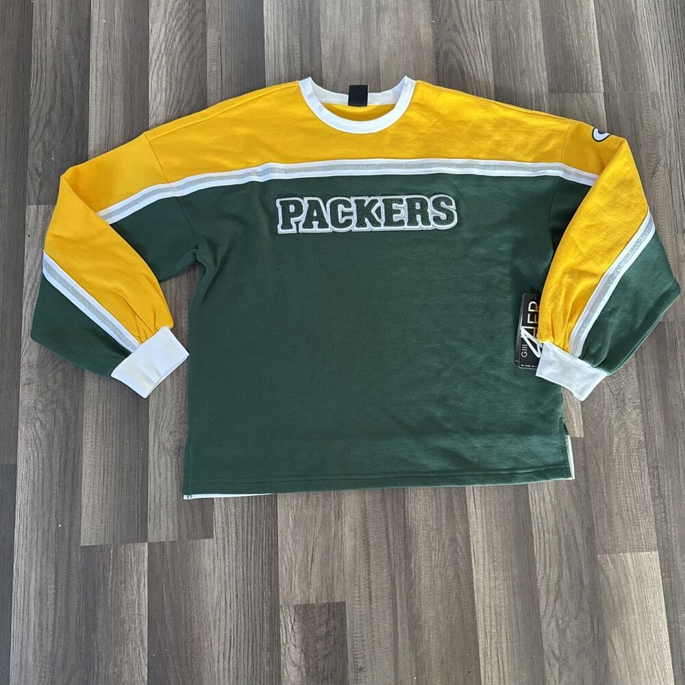 GIII 4 her Carl Banks NFL Equipment Pull Over Sweatshirt Green Bay Packers Large